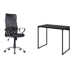 Conjunto de Mesa Studio com Cadeira de Escritório Diretor Giratória Vancouver Preta