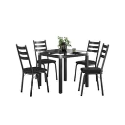 Conjunto de Mesa de Cozinha com 4 Lugares Malva II Preto