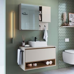 Conjunto para Banheiro com Cuba Viseu 3 PT Arenas e Mel