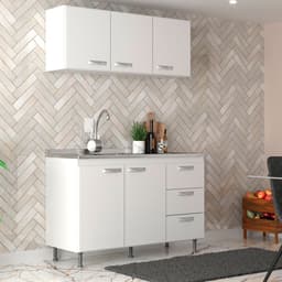 Cozinha Compacta Ipanema 5 Portas 3 Gavetas Branca