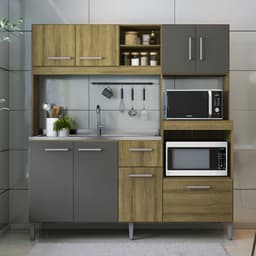 Cozinha Compacta Jasmin 8 Portas 1 Gaveta Dakar e Vulcano