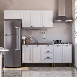 Cozinha Completa Lavanda 8 Portas 3 Gavetas Branca