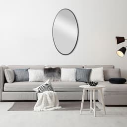 Espelho Decorativo Oval Jasmin 40X70 cm Preto