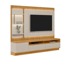 Estante para Home Theater e TV até 70 Polegadas São Paulo com LED 1 PT 2 GV Tauari e Off White
