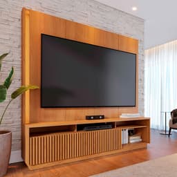 Estante para Home Theater e TV até 75 Polegadas Jordão com LED 2 Portas Freijó