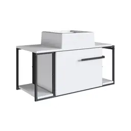 Gabinete Suspenso Paricel com Cuba 1 PT Branco