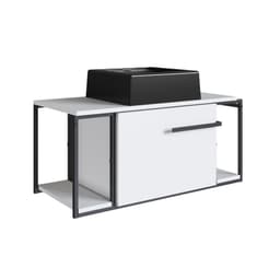 Gabinete Suspenso Paricel com Cuba 1 PT Branco e Preto