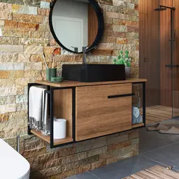 Gabinete Suspenso Paricel com Cuba Ametista Preta 1 PT Mel