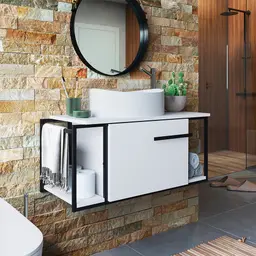 Gabinete Suspenso Paricel com Cuba Berlin Branca 1 PT Branco