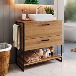 Gabinete de Banheiro Paricel com Cuba Ametista Branca 1 PT 1 GV Mel