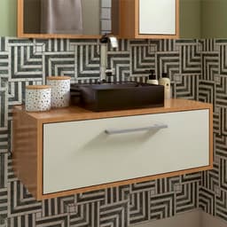 Gabinete de Banheiro com Cuba Alice II 1 PT Mel e Arenas