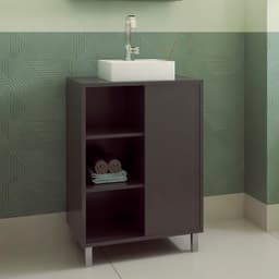 Gabinete de Banheiro com Cuba Julia I 1 PT Grafite