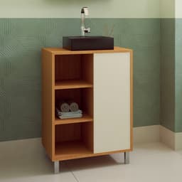 Gabinete de Banheiro com Cuba Julia II 1 PT Mel e Arenas