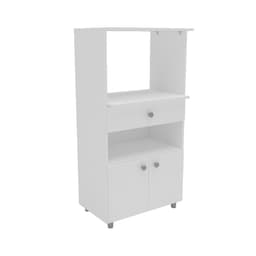 Gabinete de Cozinha para Microondas Hortência 2 Portas 1 Gaveta Branco