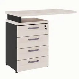 Gaveteiro com Extensor Yaris 4 GV Carvalho Berlin e Preto