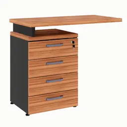 Gaveteiro com Extensor Yaris 4 GV Nogal Sevilha e Preto