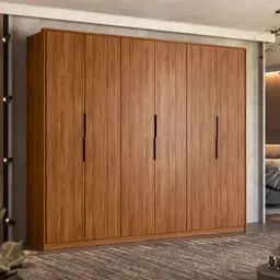 Guarda-Roupa Casal Atrice 6 Portas 6 Gavetas Nogueira