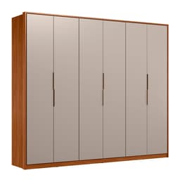 Guarda-Roupa Casal Atrice 6 Portas 6 Gavetas Nogueira e Nude