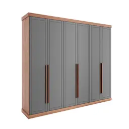 Guarda-Roupa Casal Capri 6 Portas 6 Gavetas Avelã e Linho