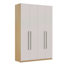 Guarda-Roupa Casal Infinity 4 Portas 3 Gavetas Savana e Branco