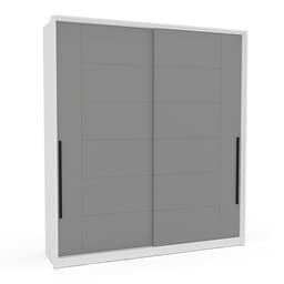 Guarda-Roupa Casal Lisboa 2 Portas 2 Gavetas Branco e Cinza