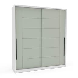 Guarda-Roupa Casal Lisboa 2 Portas 2 Gavetas Branco e Verde