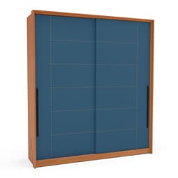 Guarda-Roupa Casal Lisboa 2 Portas 2 Gavetas Freijó e Azul