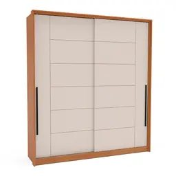 Guarda-Roupa Casal Lisboa 2 Portas 2 Gavetas Freijó e Creme