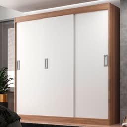 Guarda-Roupa Casal Lisboa 3 Portas 2 Gavetas Branco e Demolição