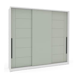 Guarda-Roupa Casal Lisboa 3 Portas 4 Gavetas Branco e Verde
