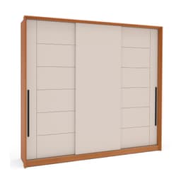 Guarda-Roupa Casal Lisboa 3 Portas 4 Gavetas Freijó e Creme