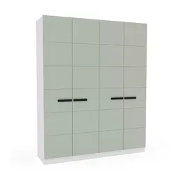 Guarda-Roupa Casal Lisboa 4 Portas 4 Gavetas Branco e Verde