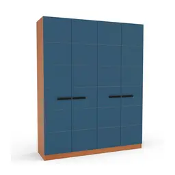 Guarda-Roupa Casal Lisboa 4 Portas 4 Gavetas Freijó e Azul