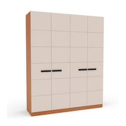 Guarda-Roupa Casal Lisboa 4 Portas 4 Gavetas Freijó e Creme