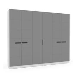 Guarda-Roupa Casal Lisboa 6 Portas 4 Gavetas Branco e Cinza
