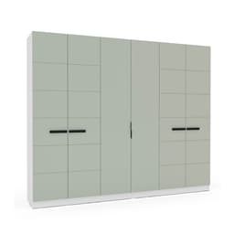 Guarda-Roupa Casal Lisboa 6 Portas 4 Gavetas Branco e Verde
