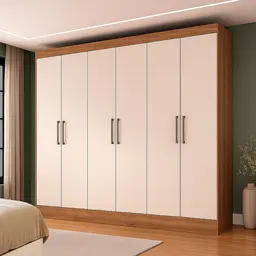 Guarda-Roupa Casal Marine 6 Portas 2 Gavetas Amendola e Off White