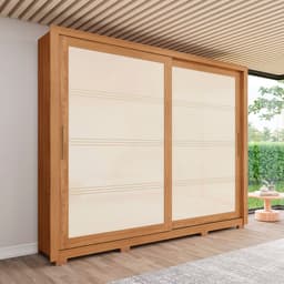 Guarda-Roupa Casal Medelín 2 Portas 4 Gavetas Nature e Off White