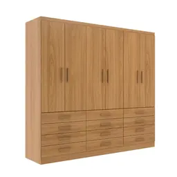 Guarda-Roupa Casal New Monaco 6 Portas 12 Gavetas Cinamomo
