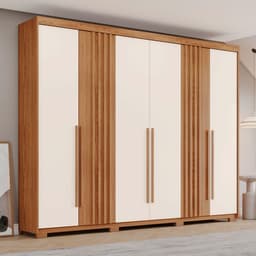 Guarda-Roupa Casal Norton 6 Portas 4 Gavetas Nature e Off White