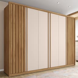 Guarda-Roupa Casal Sevilha 6 Portas 6 Gavetas Buriti e Off White