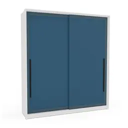 Guarda-Roupa Casal Valência 2 Portas 2 Gavetas Branco e Azul