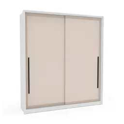 Guarda-Roupa Casal Valência 2 Portas 2 Gavetas Branco e Creme