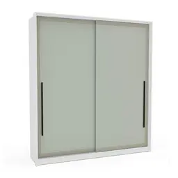 Guarda-Roupa Casal Valência 2 Portas 2 Gavetas Branco e Verde