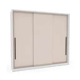 Guarda-Roupa Casal Valência 3 Portas 4 Gavetas Branco e Creme