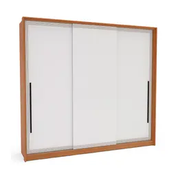 Guarda-Roupa Casal Valência 3 Portas 4 Gavetas Freijó e Branco