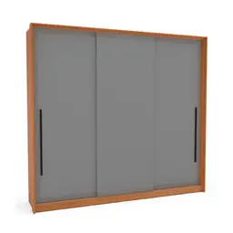 Guarda-Roupa Casal Valência 3 Portas 4 Gavetas Freijó e Cinza