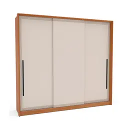 Guarda-Roupa Casal Valência 3 Portas 4 Gavetas Freijó e Creme