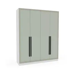 Guarda-Roupa Casal Valência 4 Portas 4 Gavetas Branco e Verde