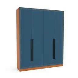 Guarda-Roupa Casal Valência 4 Portas 4 Gavetas Freijó e Azul